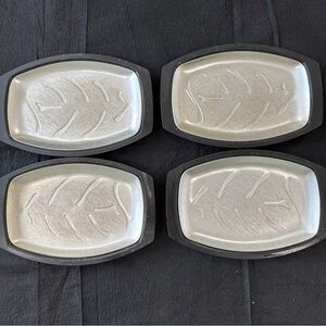 4 Vtg NORDIC WARE Sizzler Steak & Fajita Servers Plates USA  NO. 52 Platter MCM